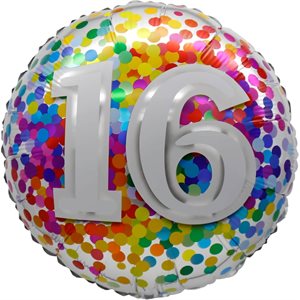 "18"" 16 Rainbow Confetti Balloon Airise"