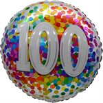 "18"" 100 Rainbow Confetti Balloon Airise"