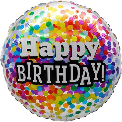 "18"" Birthday Rainbow Confetti Balloon Airise" "18"" Birthday Rainbow Confetti Balloon Airise"
