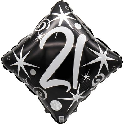 "18"" 21 Elegant Sparkles and Swirls Balloon Airise" "18"" 21 Elegant Sparkles and Swirls Balloon Airise"