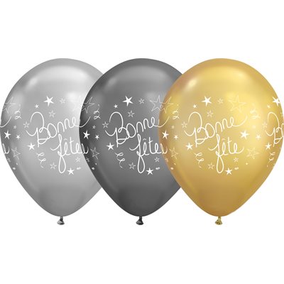 B.12'' Bonne Fête Script chrome Classy p / 50 A / A
