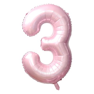 Ballon numéro 3 rose bébé de 34 po Ballon numéro 3 rose bébé de 34 po