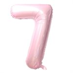 Ballon numéro 7 rose bébé de 34 po