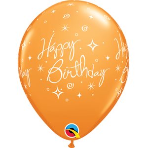 11'' B.HAPPY BIRTHDAY ORANGE STD P / 50