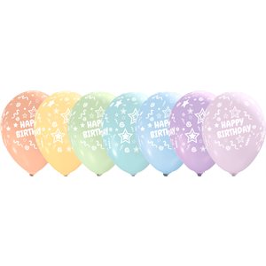 12'' B. HAPPY BIRTHDAY PASTEL P / 50
