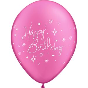 B.11'' PEARL MAGENTA HAPPY BIRTHDAYP / 50
