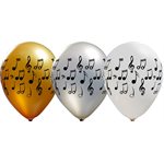 B.12'' NOTES DE MUSIQUE BLANC / ARGENT / OR P / 50 A / A