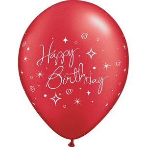 11'' B.PEARL RED HAPPY BIRTHDAY P / 50