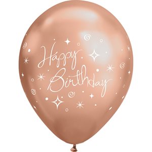 B.11'' HAPPY BIRTHDAY ROSE GOLD CHROME P / 50