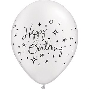 11''B. PEARL WHITE HAPPY BIRTHDAY P / 50